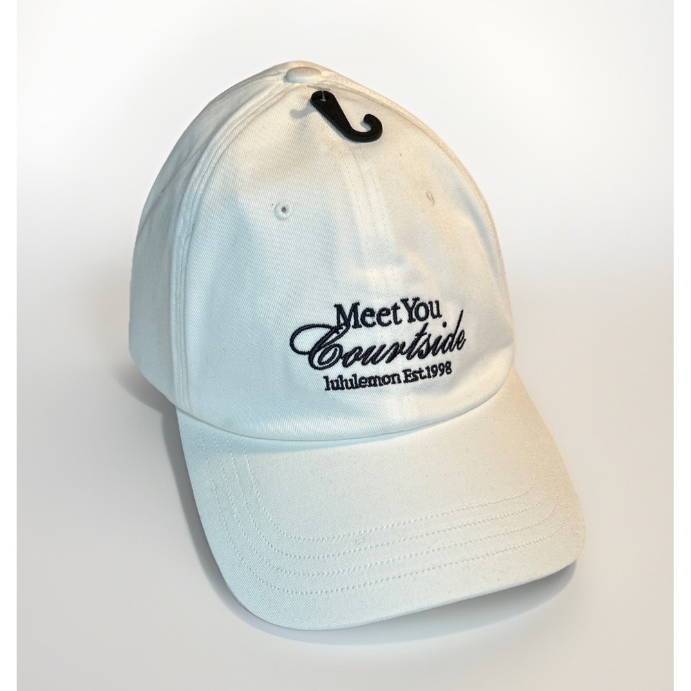 Lululemon Classic Ball Cap White "Meet You Courtside" Unisex L/XL NWT